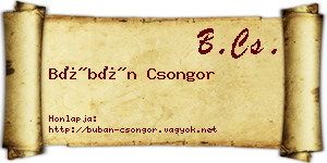 Búbán Csongor névjegykártya